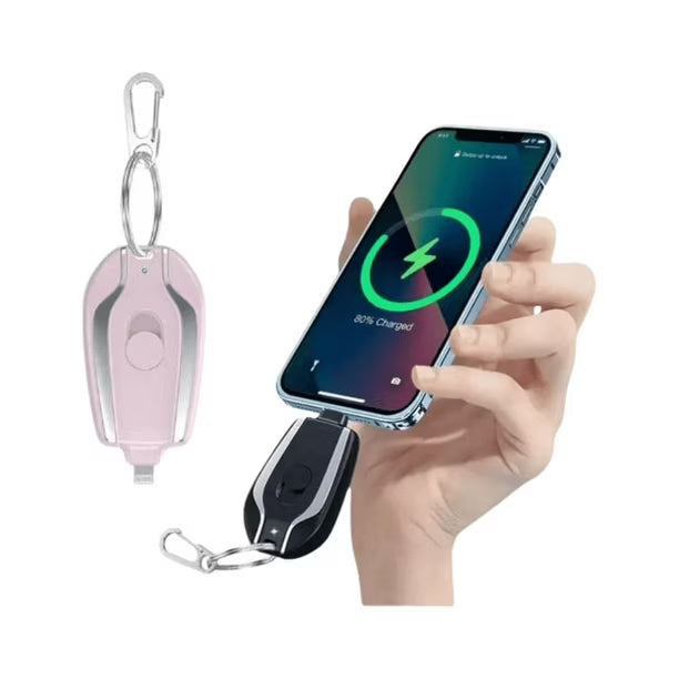 LLAVERO CARGADOR PARA IPHONE ROSADO