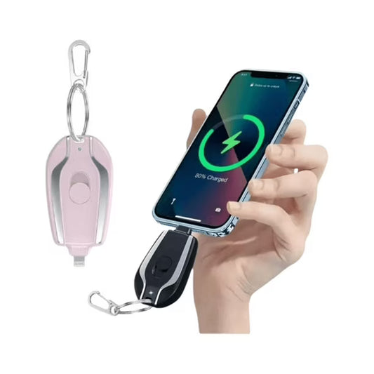 LLAVERO CARGADOR PARA IPHONE ROSADO