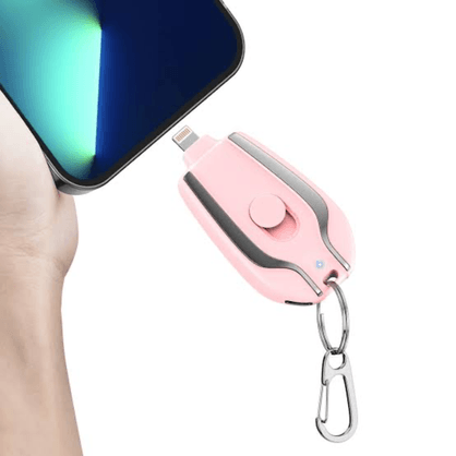 LLAVERO CARGADOR PARA IPHONE ROSADO